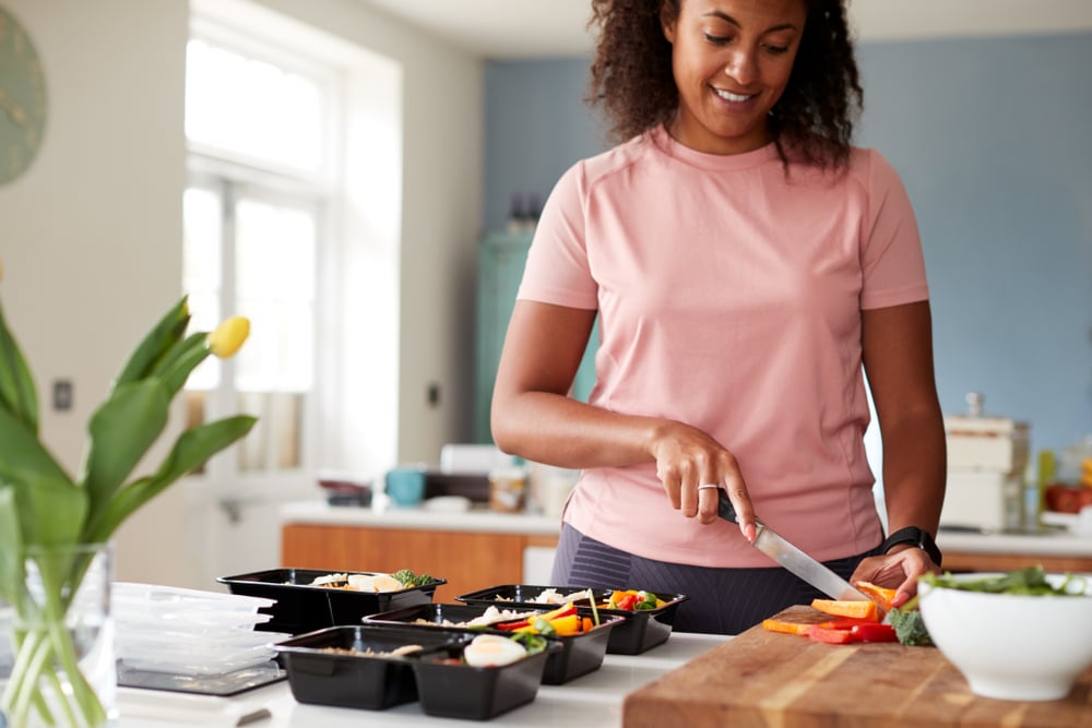 cooking in the kitchen