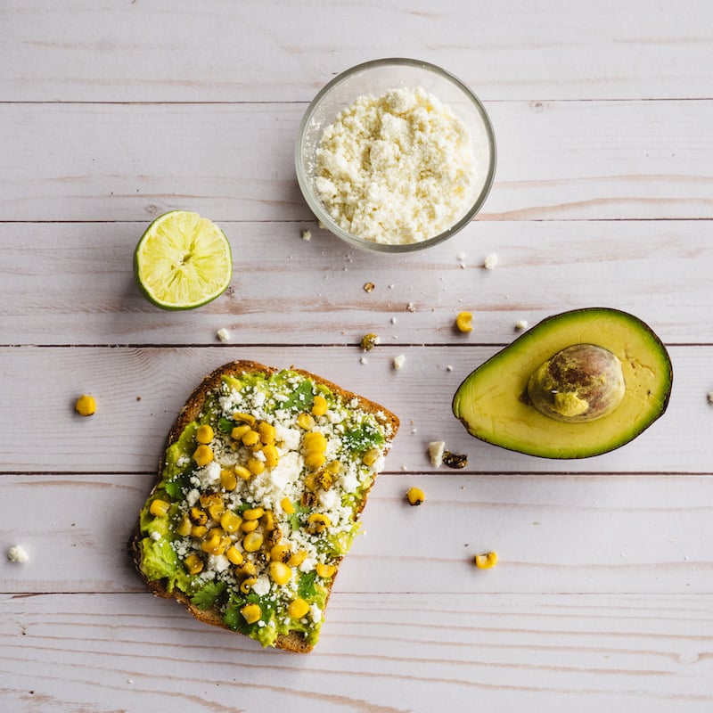 Delicious Street Corn Avocado Toast Recipe On Table