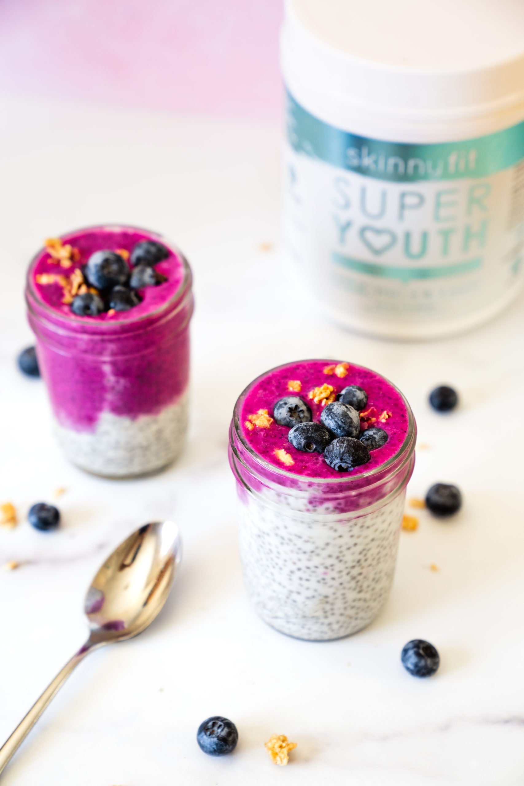 pink overnight chia seed pudding