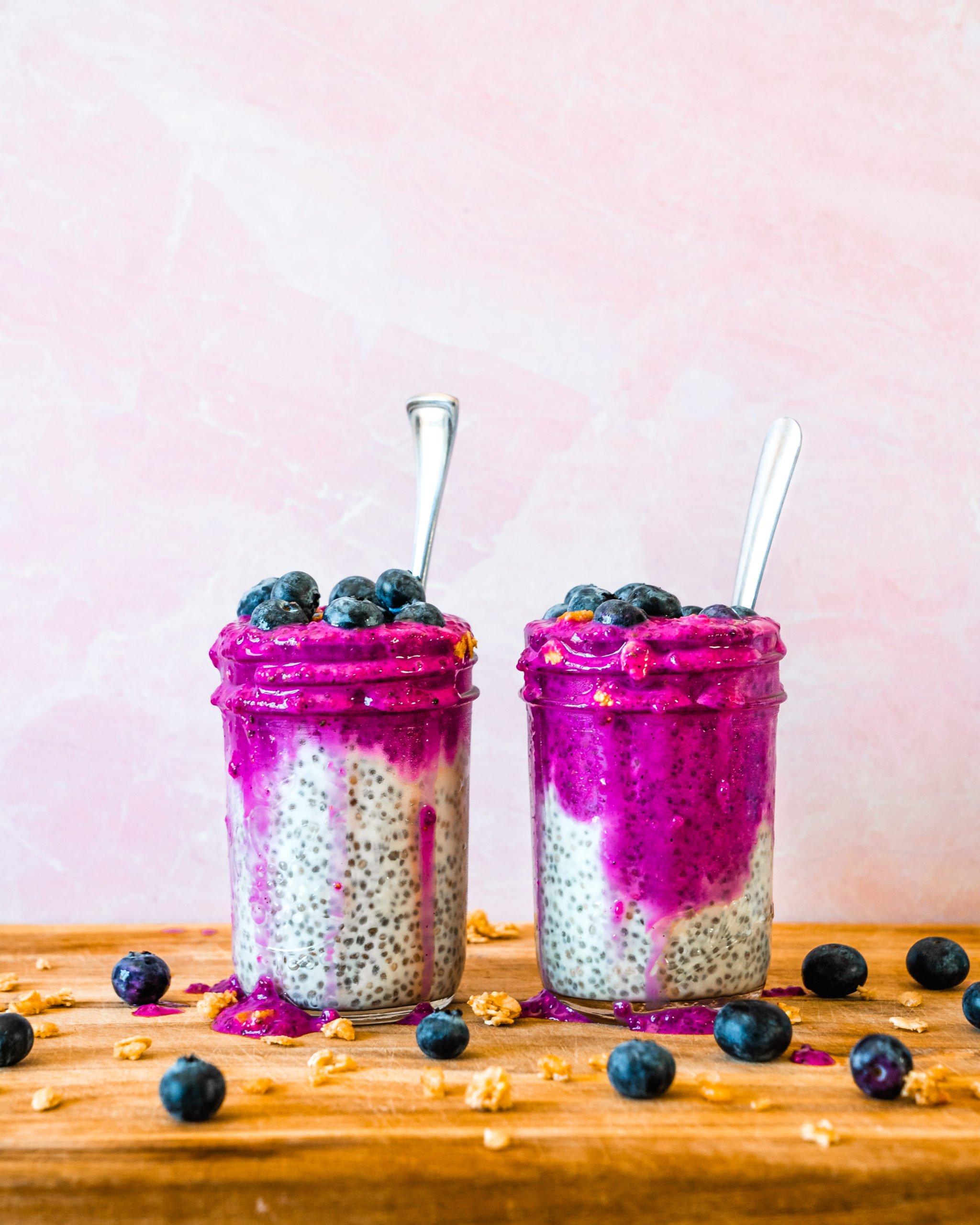 pink chia seed pudding