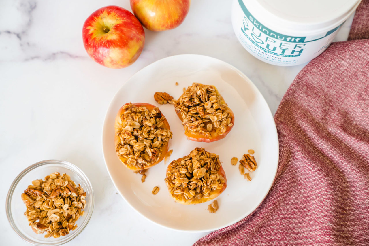 Baked cinnamon apples with SkinnyFit Super Youth collagen peptides