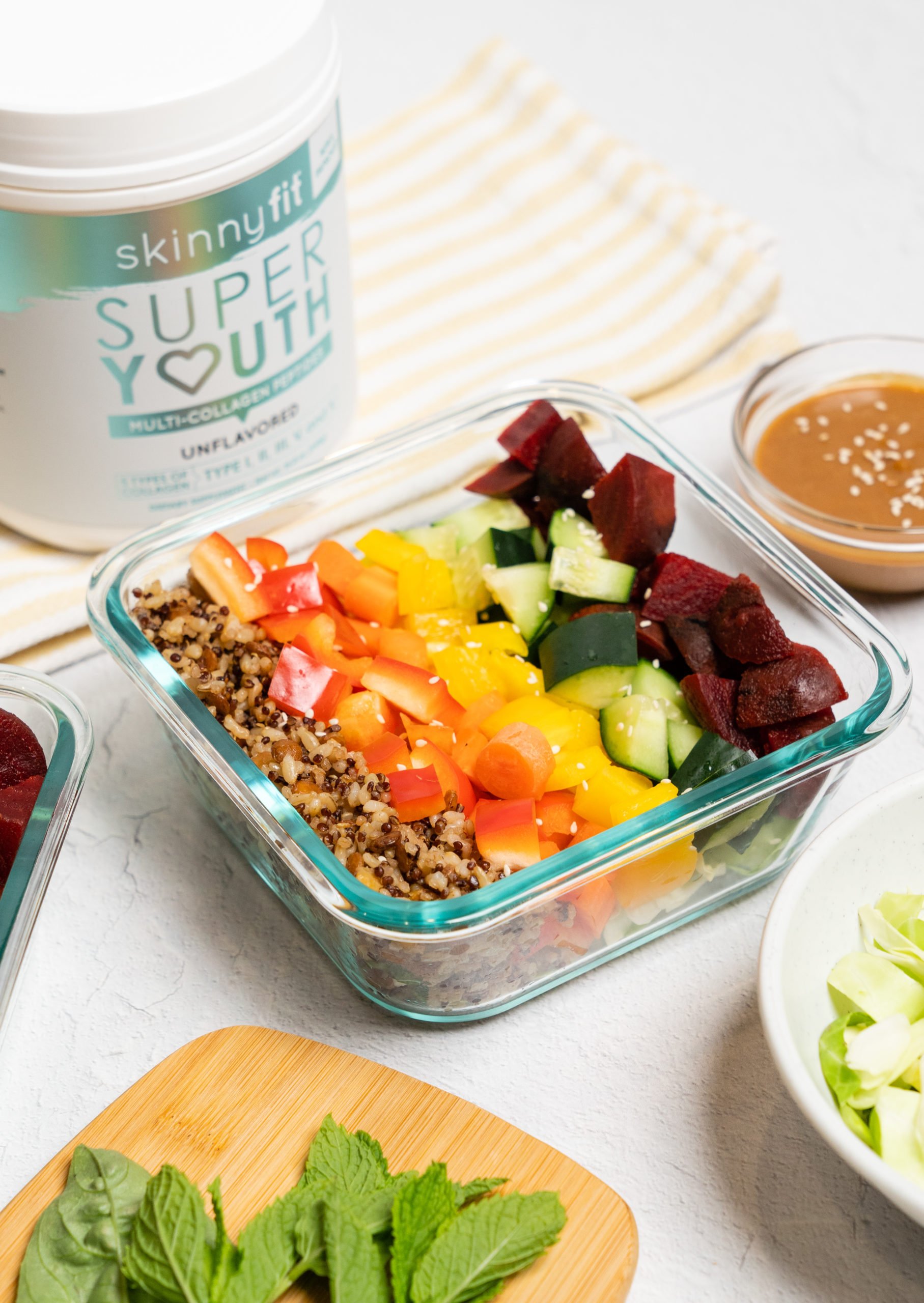 Chopped Rainbow Salad Bowl For A Quick & Healthy Lunch Break! - SkinnyFit