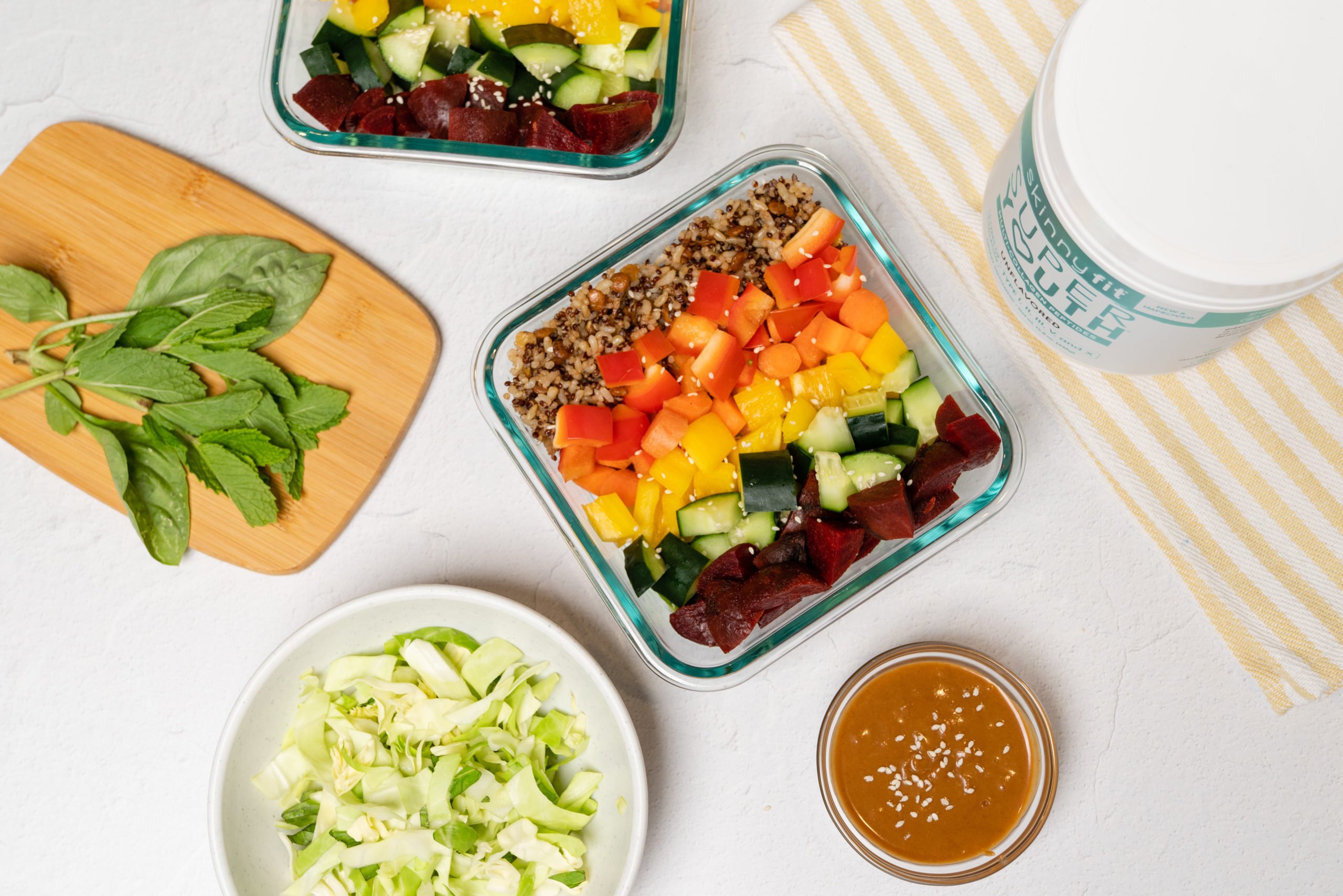 Chopped Rainbow Salad Bowl For A Quick & Healthy Lunch Break! - SkinnyFit