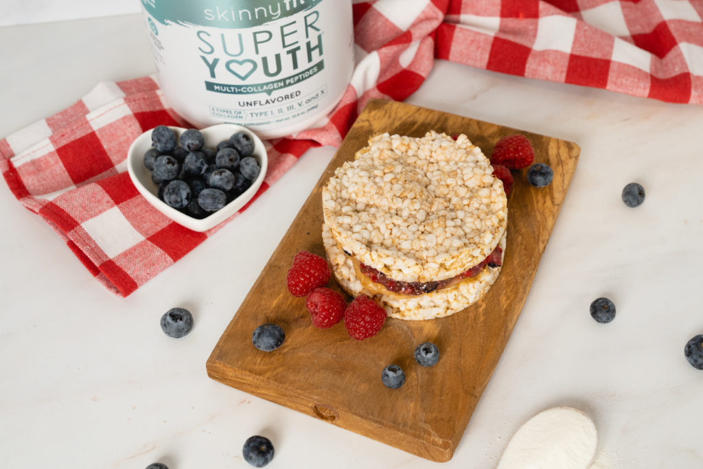 Breadless Peanut Butter & Chia Jam Sandwiches