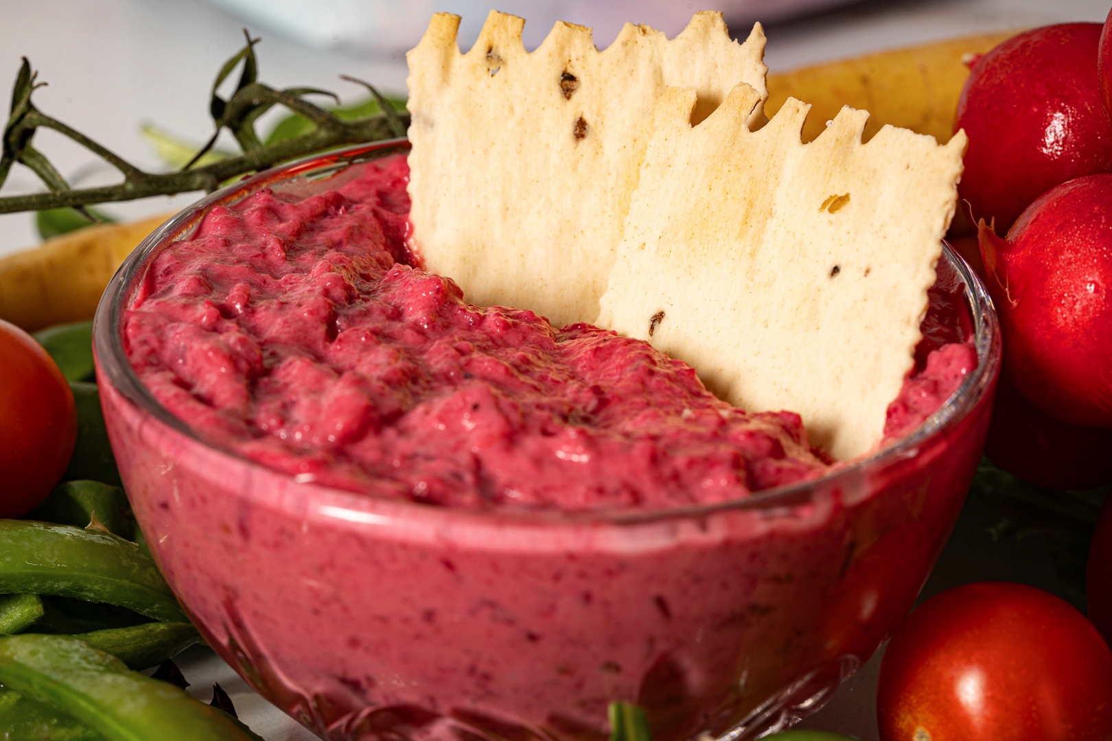 Roasted Garlic Beet Dip