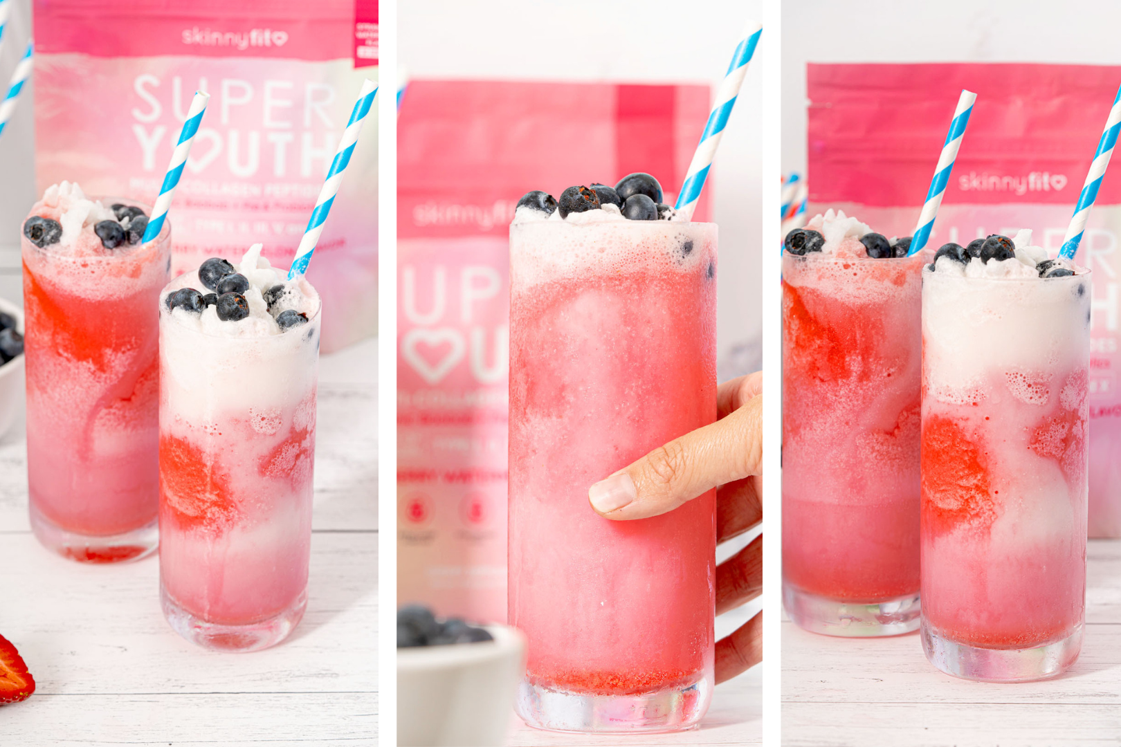 Red, White, and Blue Berry Coconut Coolers