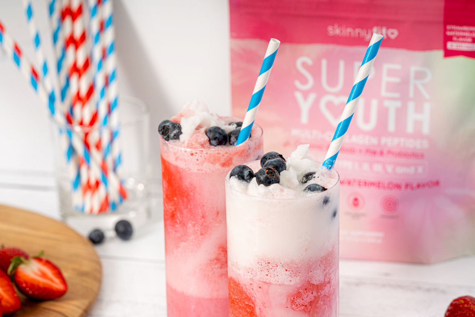 Red, White, and Blue Berry Coconut Coolers